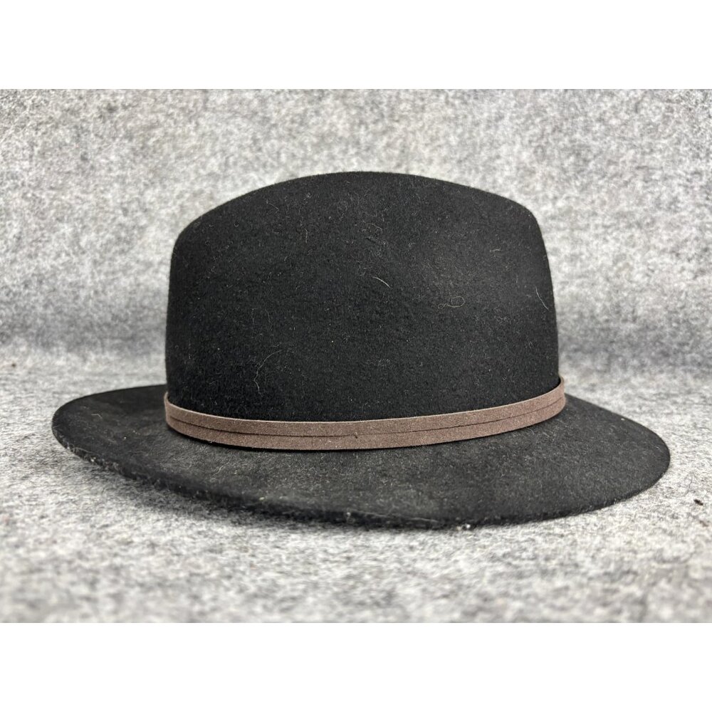 Kooringal Hat Fedora Fitted Mens 56cm Black Wool Felt Western Sun Protection